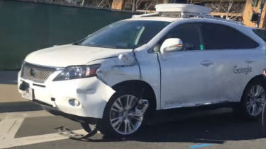 One of Google's self-driving cars was damaged after clipping a bus.