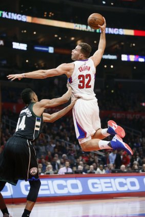 High flyer: Blake Griffin in action earlier this season.