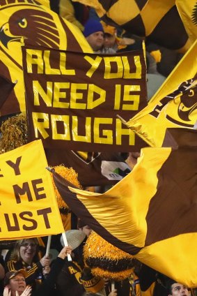 Fans show their support for Jarryd Roughead.