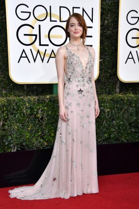 Emma Stone at the 74th Annual Golden Globe Awards.