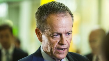Bill Shorten confirms the Mediscare text began in Brisbane as he visits Morayfield Shopping Centre with his wife Chloe and Labor candidate for the seat of Longman Susan Lamb.
