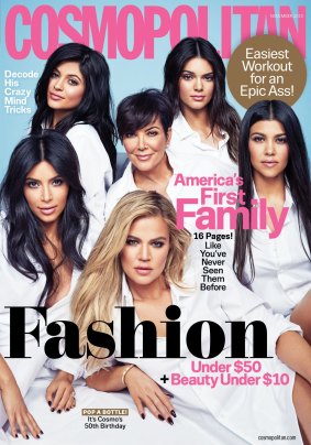 The Kardashian family on the cover of the November issue of Cosmopolitan.