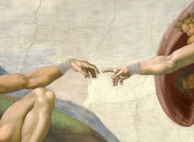 God and Adam, both suffering from arthritis.