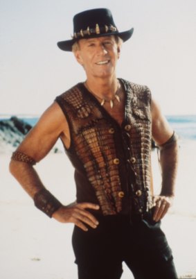 Paul Hogan as Crocodile Dundee.