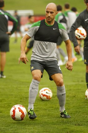 Mark Bresciano training during the 2015 Asian Cup.