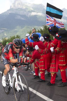 Australia's Richie Porte climbs during the 18th stage of the Tour de France.