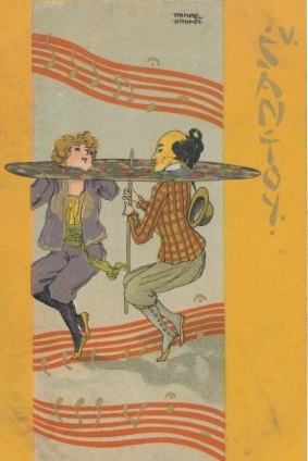 A postcard by French art nouveau artist Raphael Kirchner.   