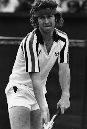 The white and stripes: John McEnroe at Wimbledon in 1979.