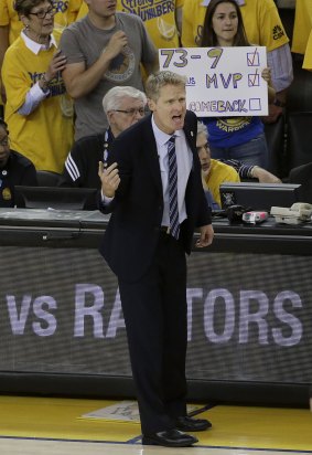Proud as punch: Golden State Warriors head coach Steve Kerr.