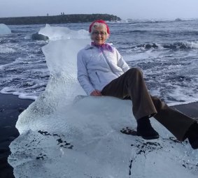 Judith Streng on the 'ice throne'.