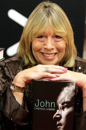 Cynthia Lennon with her book about her life with husband John Lennon.