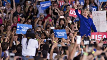 Hillary Clinton campaigns in Tempe, Arizona on Wednesday.