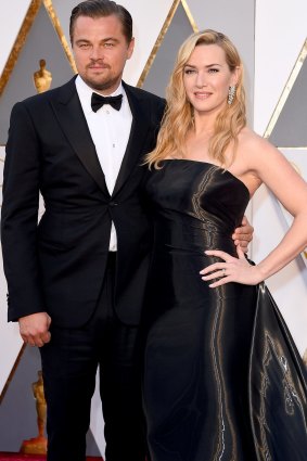 Actor Leonardo DiCaprio and Kate Winslet at the Academy Awards this year.