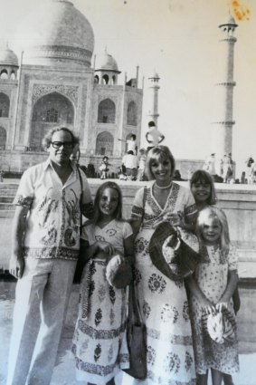 The Harcourt family at the Taj Mahal in 1977: "Every holiday was a family adventure."