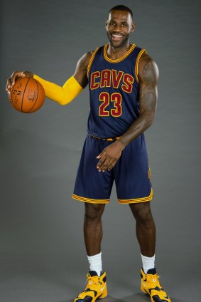 Money makers: LeBron James at the Cavs' media day.