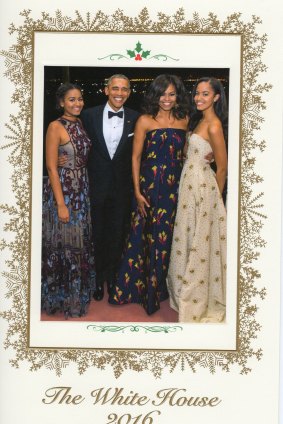 The Obama family's last Christmas card before they leave the White House.
