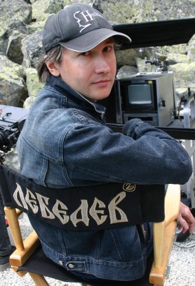 Director Nikolai Lebedev on the set of <i>Flight Crew</i>.
