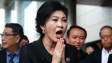 Yingluck is being tried on charges that while prime minister she mismanaged a rice subsidy program for the country's farmers.