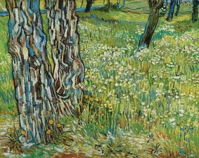 Van Gogh's Tree Trunks in the Grass, painted in 1890. 