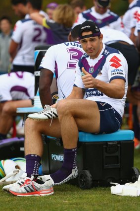 Thumbs up: Billy Slater is striving to play on Anzac Day.