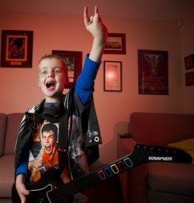 Jack Woodhams rocks out to his favourite band, KISS. 