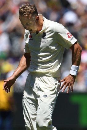 Frustation: Tom Curran after his costly no-ball