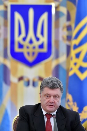 State struggle: Ukrainian President Petro Poroshenko has dismissed the "pseudo-elections".