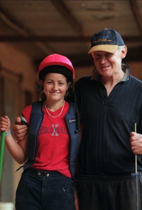 Michelle Payne and her father Paddy Payne in 2001.