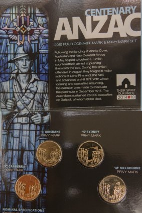 The new coins honour Austalia's fallen soldiers in the lead up to the 100th anniversary of the Gallipoli campaign.