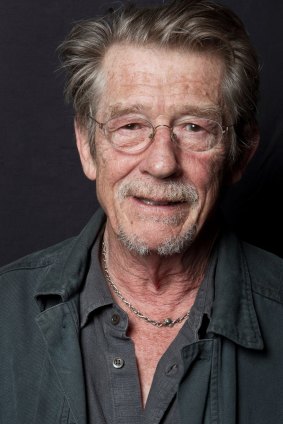 John Hurt posing at the Venice Film Festival after interviews for the film <i>Tinker Tailor Soldier Spy</i>.