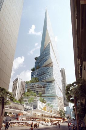 Striking: Danish architectural firm 3XN has proposed this angular design for AMP's Bridge Street building. Natural light will flow into every floor of the tower.