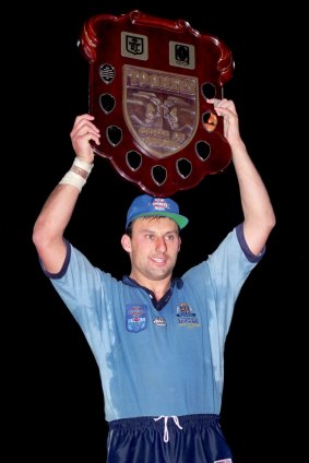 Those were the days: Laurie Daley with the State of Origin shield in 1994.