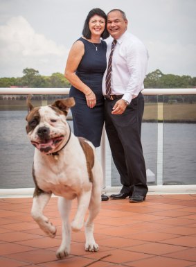 Ruth and Tom Tate at their canalside home in Paradise Waters.