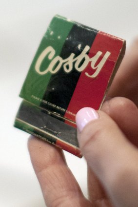 Attorney Gloria Allred holds a matchbook that was saved by Margie Shapiro from a night in 1975 when she says she was assaulted by Bill Cosby.  