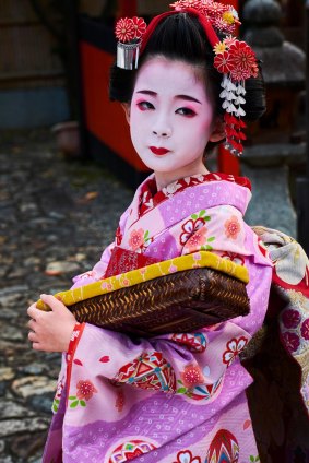 A young maiko in Kyoto.