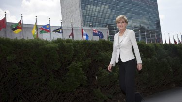 Foreign Minister Julie Bishop at the UN headquarters in New York.