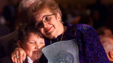 The Senior Australian of the Year for 2000-2001 Professor Freda Briggs with her grandson Andrew Briggs