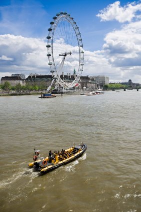 V8-powered speedboats are one way of taking in tourist attractions such as the London Eye.