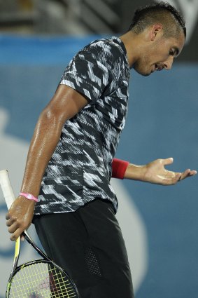 Frustrated: Nick Kyrgios is downcast about his Australian Open preparations. 