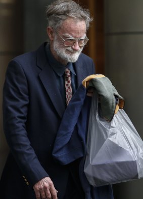 Noel Mitchell leaves the County Court in Melbourne after being sentenced.