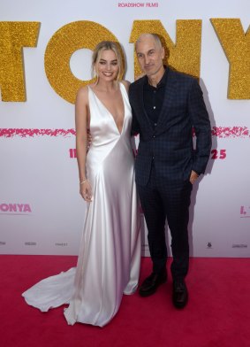 Australian actress Margot Robbie and director Craig Gillespie at the pink carpet premiere of I,Tonya in Sydney on Tuesday.