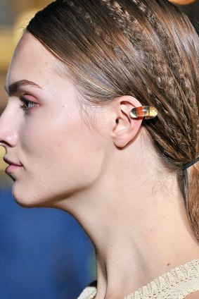 Crimped hair was a standout on the runway during the Stella McCartney Ready to Wear show.