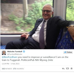 A post on Mr Turnbull's Twitter account from 2015, which is followed by more people than any other serving Australian politician.
