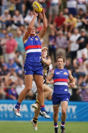 Hot Dog: Tom Boyd played a solid game at the Dogs’ traditional home ground. 