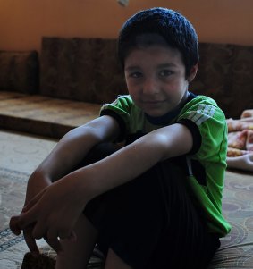 Mohamed, a young Syrian refugee, in the school in Baalbek, Lebanon, that has been his home for the past three years.