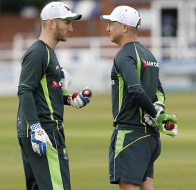 Keeping secrets: (From left) Australian wicketkeepers Peter Nevill and Brad Haddin are great friends.