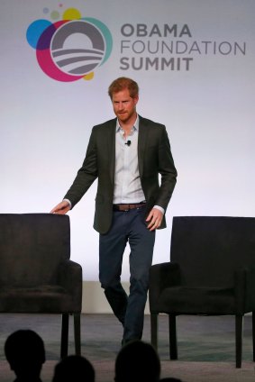 Prince Harry at the Obama Foundation Summit in Chicago in October.