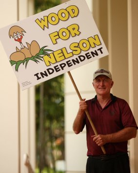 A long-time politician, Gerry Wood is pictured here campaigning in 2008. 
