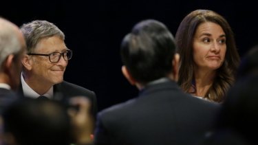 Microsoft founder Bill Gates and his wife Melinda at the banquet for Xi Jinping.