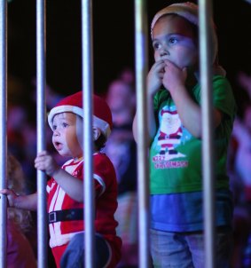 The carols captivate young watchers.